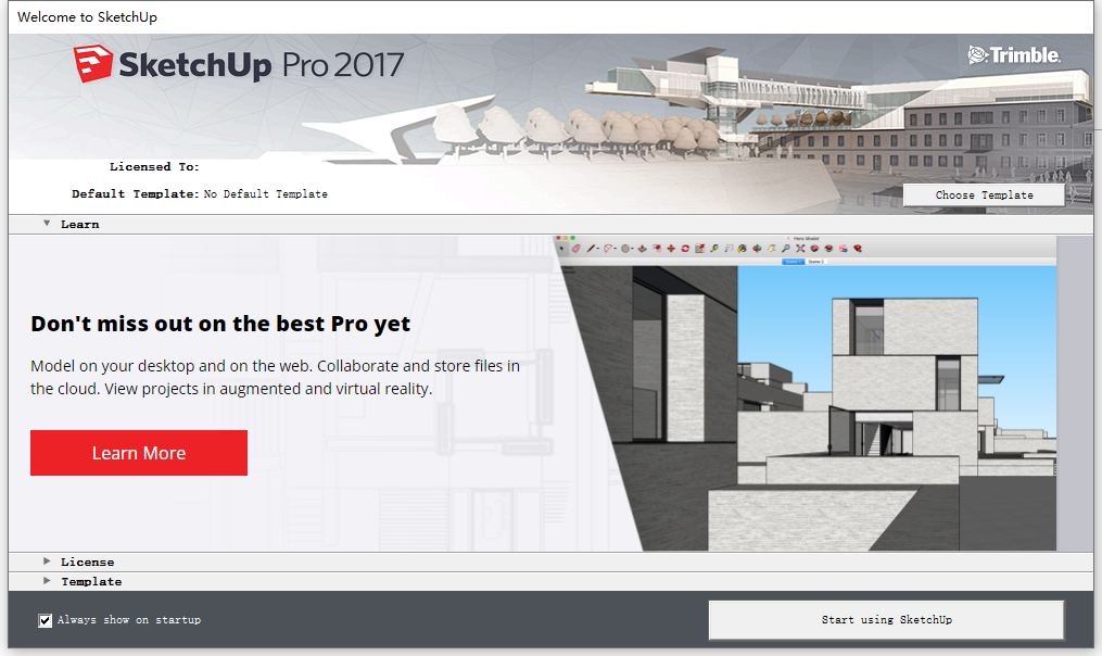 草图大师Sketchup Pro 2017 v17.2.2 64位英文版安装教程