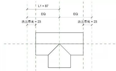 Revit管件族等径法兰三通制作方法技巧
