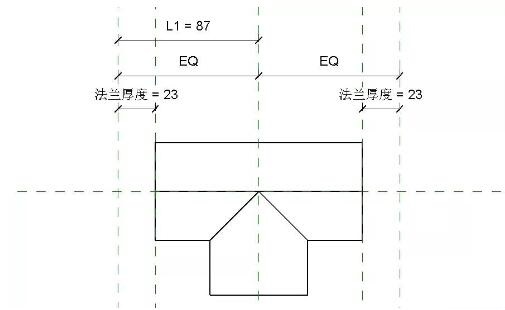Revit管件族等径法兰三通制作方法技巧