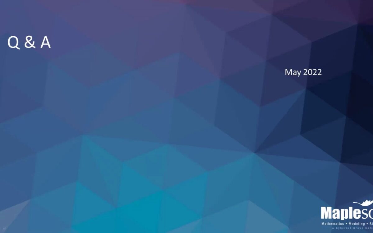 Q&A with the MapleSim Application Engineering Team