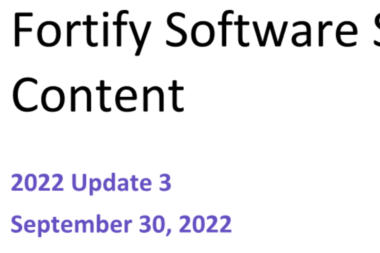 Fortify软件安全内容 2022 更新