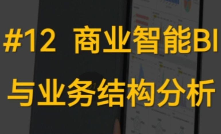 #012 商业智能BI与业务结构分析 商业智能BI与业务结构分析