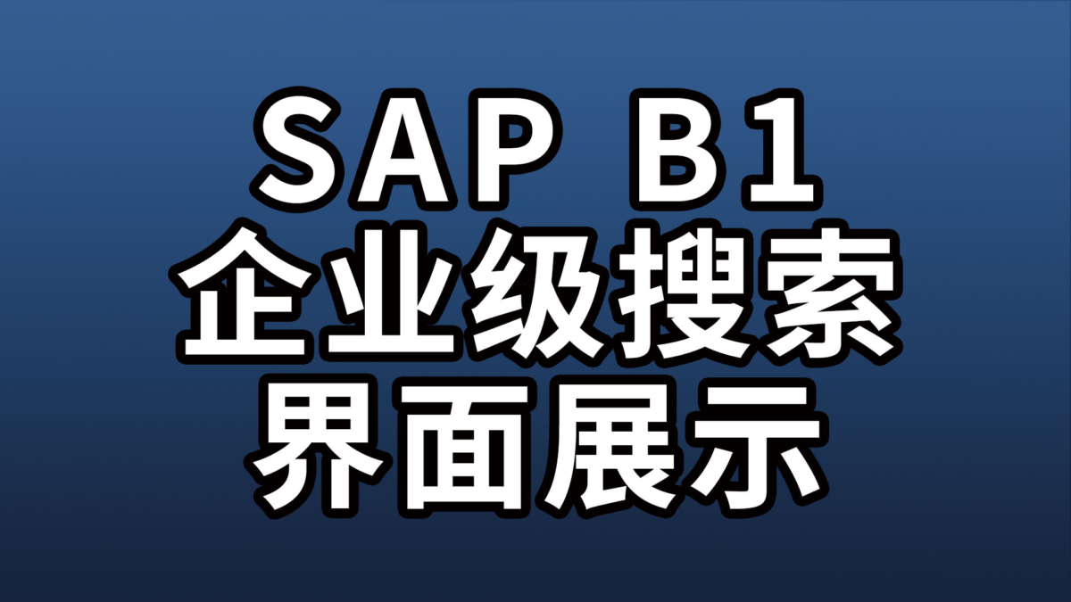 SAP Business One 企业级搜索界面展示