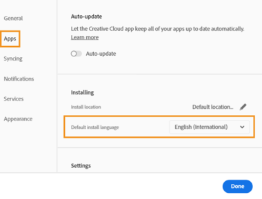 如何更改 Creative Cloud 应用程序的语言设置？