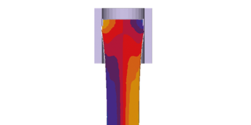 Displacement result to show gap formation in the primary mold