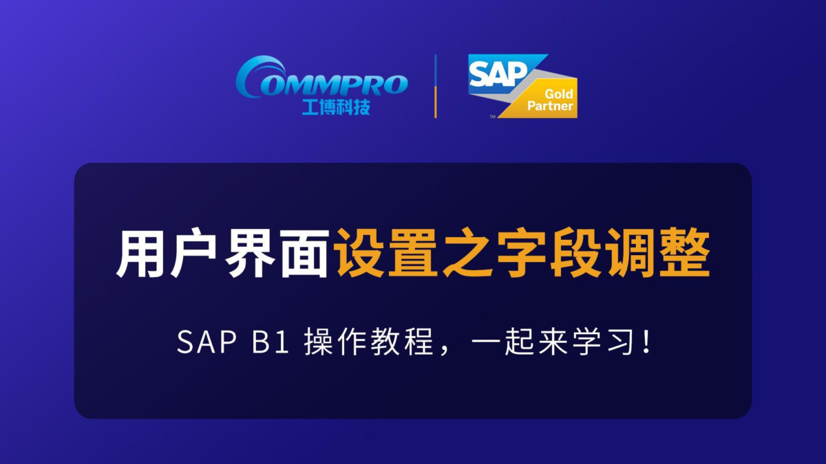 SAP B1操作教程（第16期）：用户界面设置之字段调整