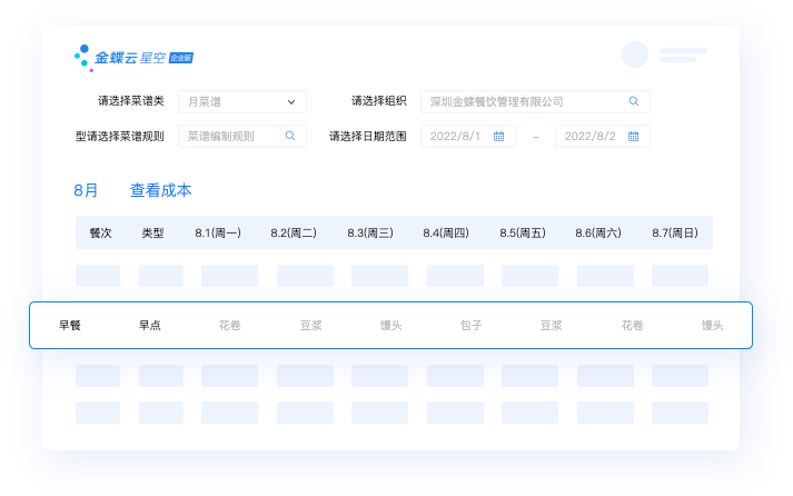 多种菜谱编排方式,实现成本前置管控 01