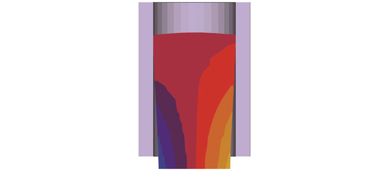 结晶器内辊缝构成的位移结果