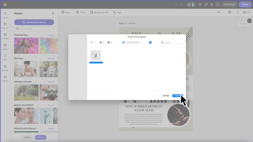 Adobe Express 在 Adobe Express 中导入和增强 PDF