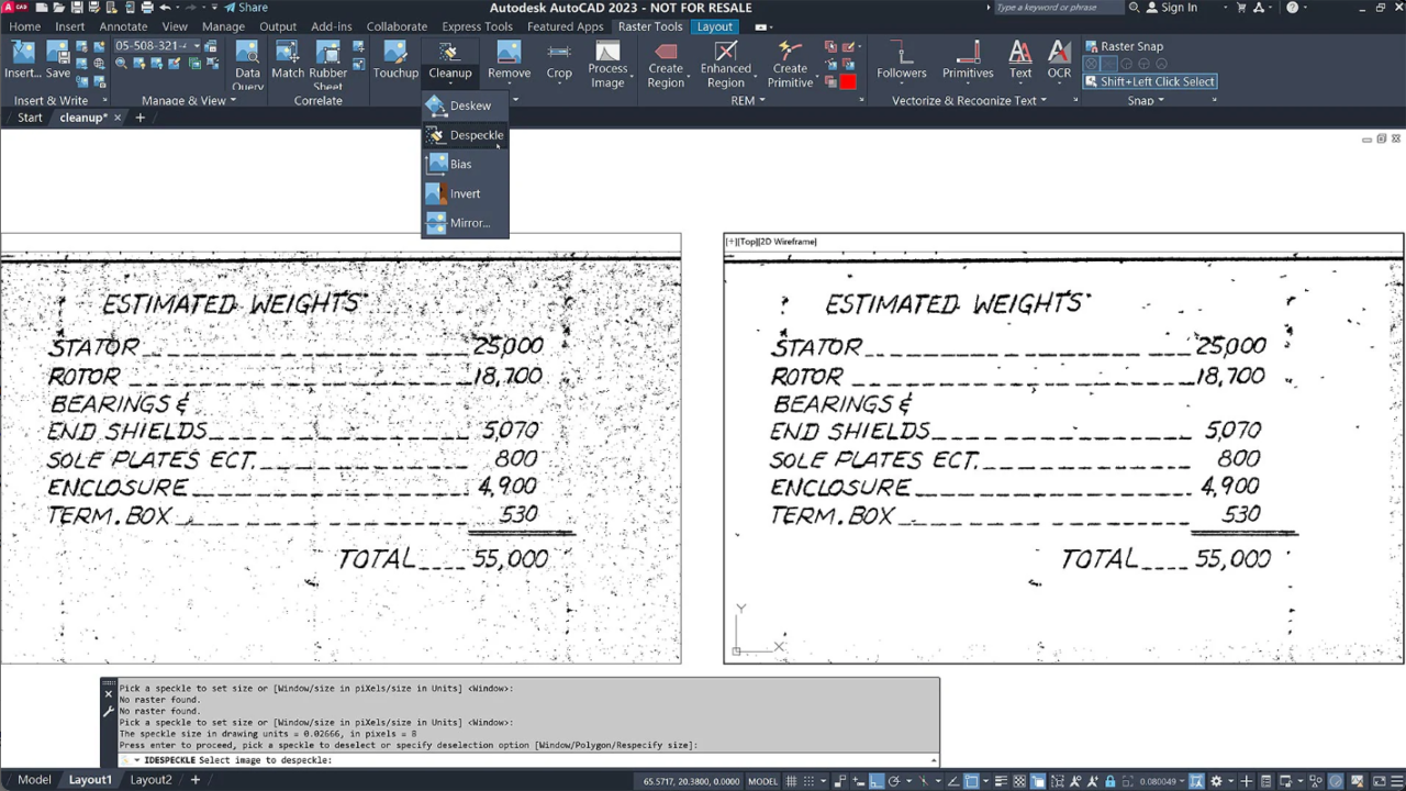 AutoCAD Raster Design 图像编辑和清理