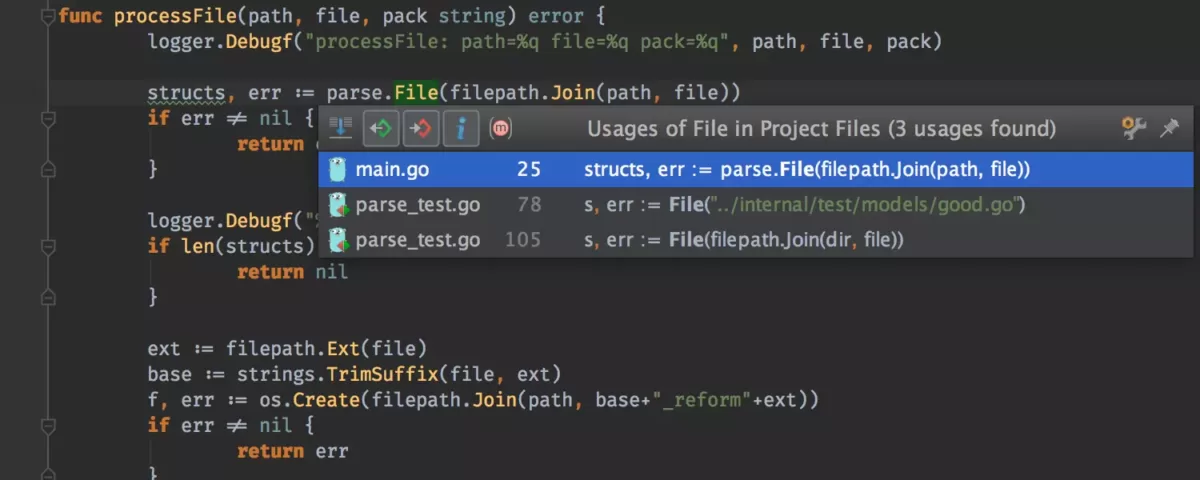 JetBrains GoLand 快速弹出窗口4