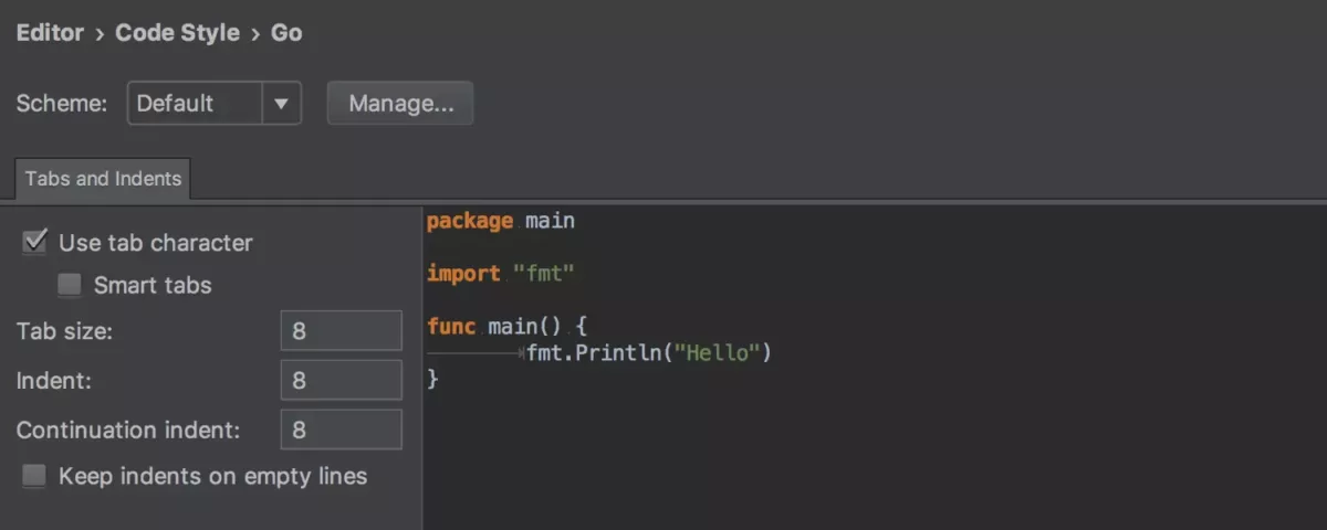 JetBrains GoLand 格式化程序