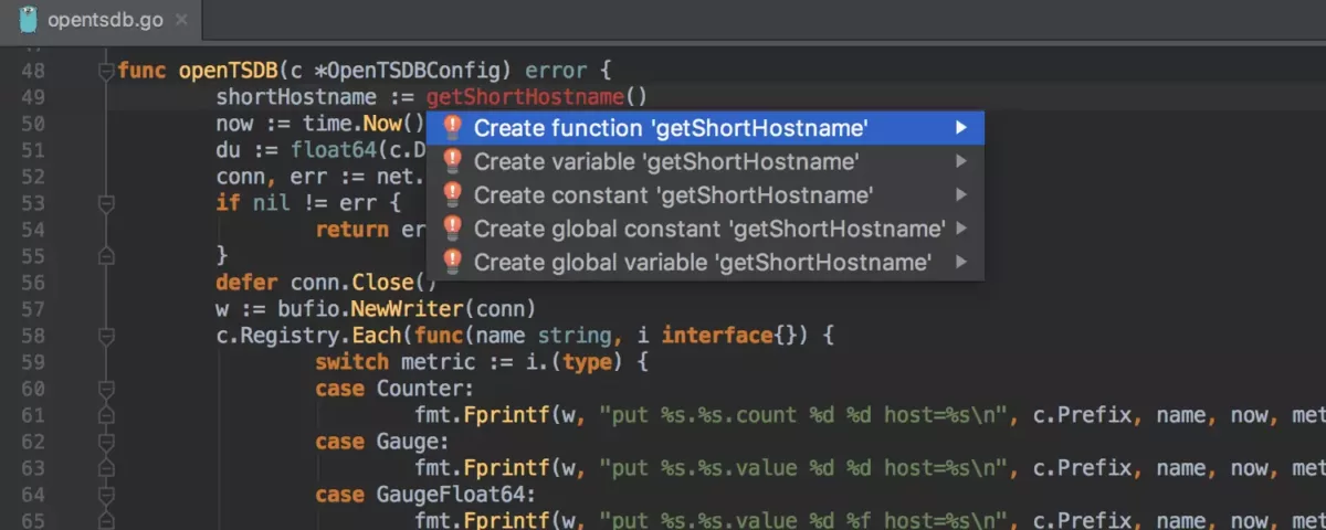 JetBrains GoLand 检查与快速修复1