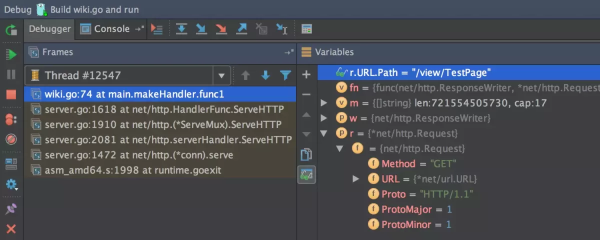 JetBrains GoLand 调试器1