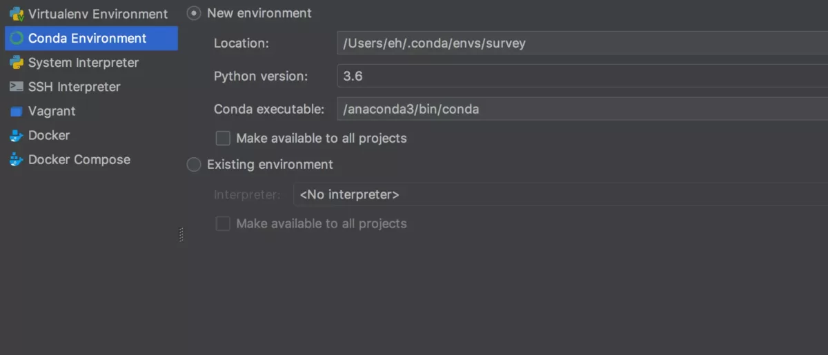 Jetbrains PyCharm Conda集成