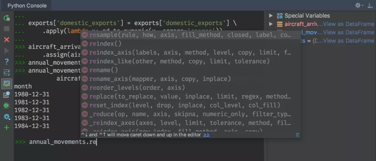 Jetbrains PyCharm 交互式Python控制台