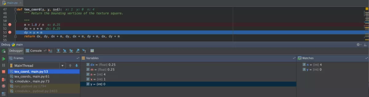 Jetbrains PyCharm 可视化调试器