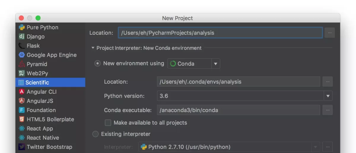 Jetbrains PyCharm 科学项目