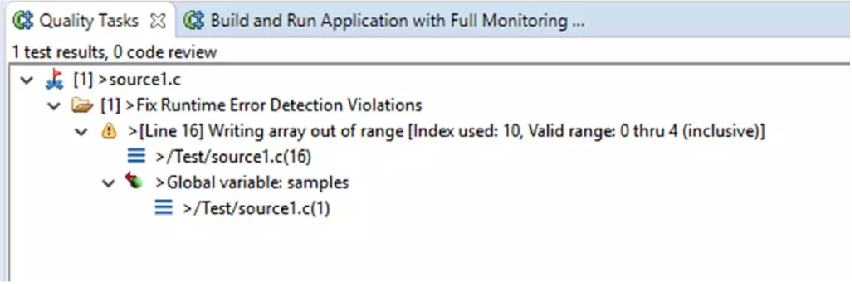 Parasoft C、C++test 运行时分析2