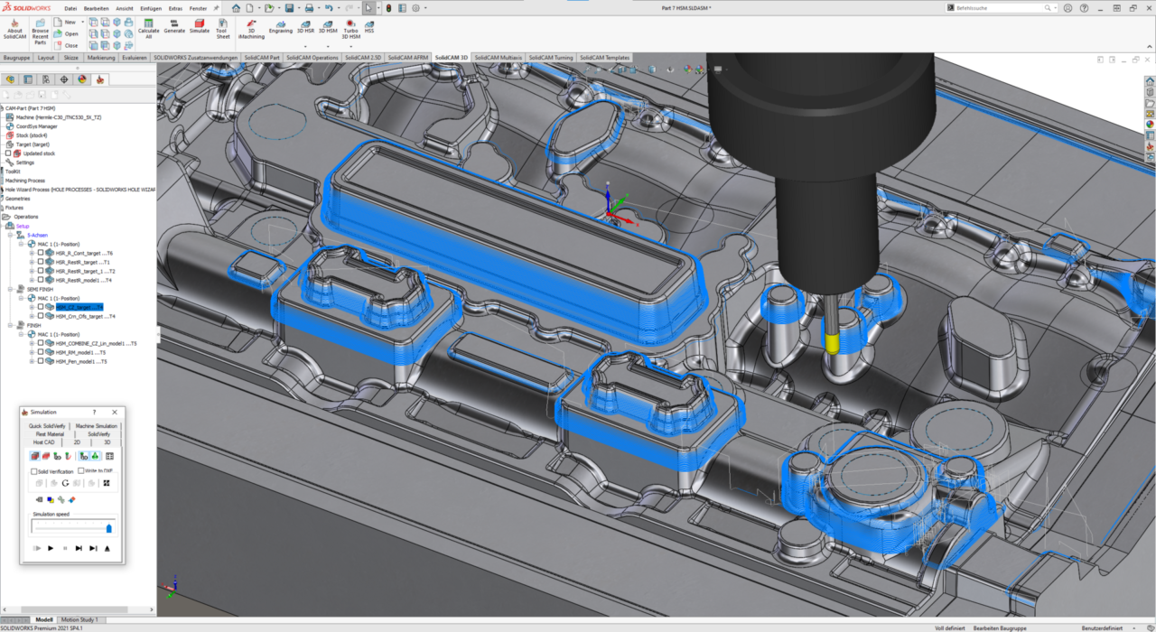 SolidCAM HSR&HSM | 3D高速铣削加工1