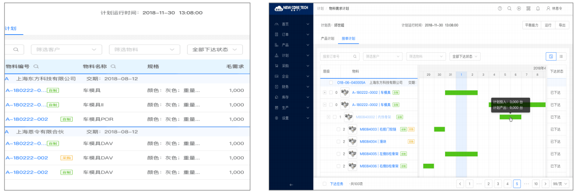 新核云 计划管理 -MRP物料需求计划
