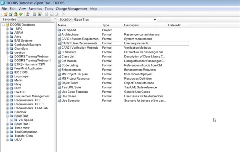 IBM Rational DOORS 操作界面 01