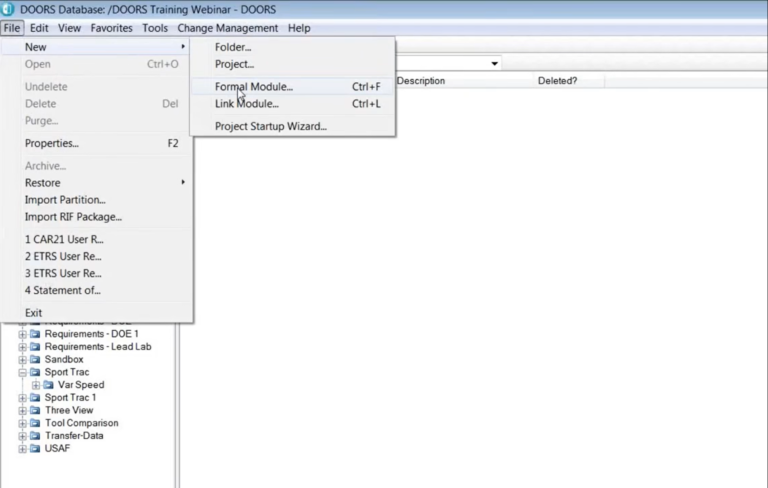 IBM Rational DOORS 操作界面 02