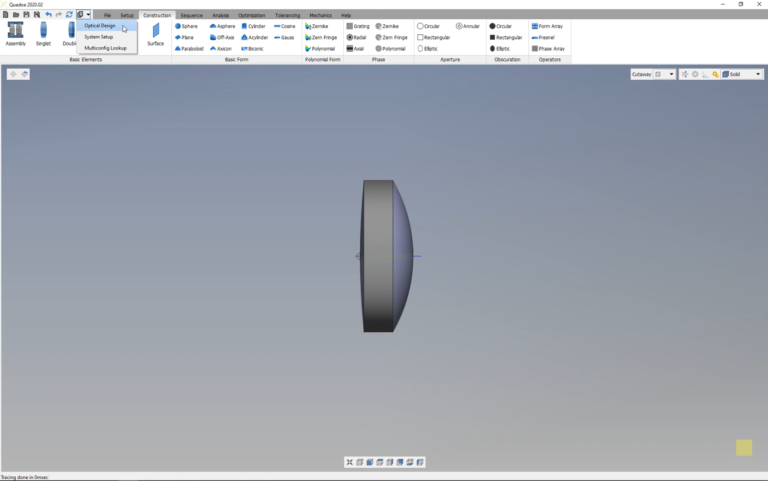 QUADOA OPTICAL CAD 操作界面 01