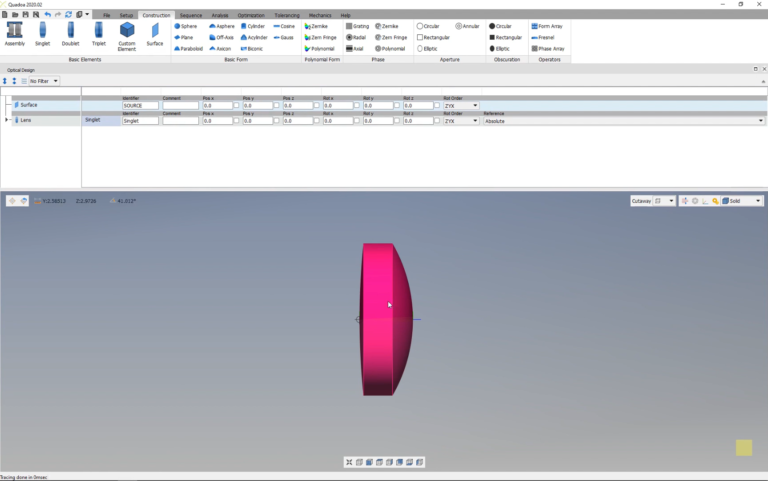 QUADOA OPTICAL CAD 操作界面 05