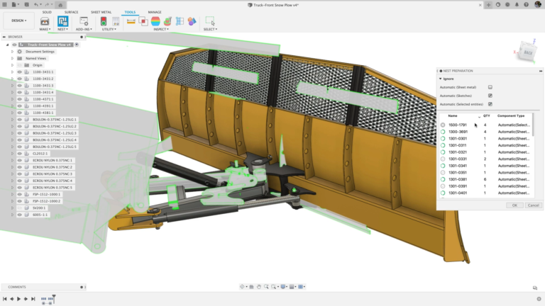 FUSION 360 – NESTING & FABRICATION EXTENSION 操作界面 01