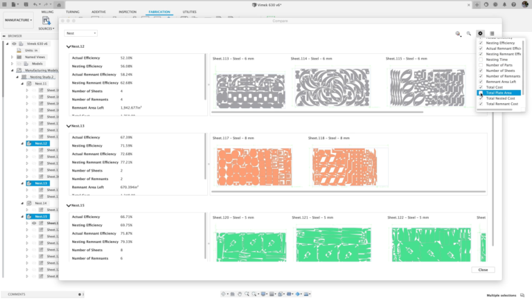 FUSION 360 – NESTING & FABRICATION EXTENSION 操作界面 02