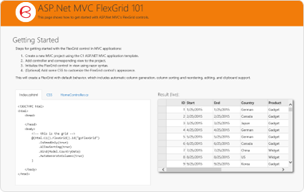 ASP.NET MVC FlexGrid 101 01