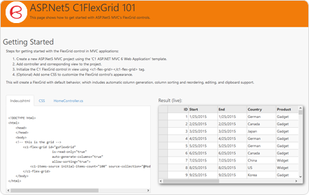 ASP.NET Core FlexGrid 101 01