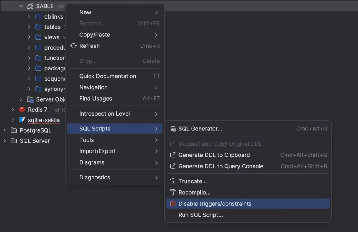 JetBrains DataGrip 代码生成