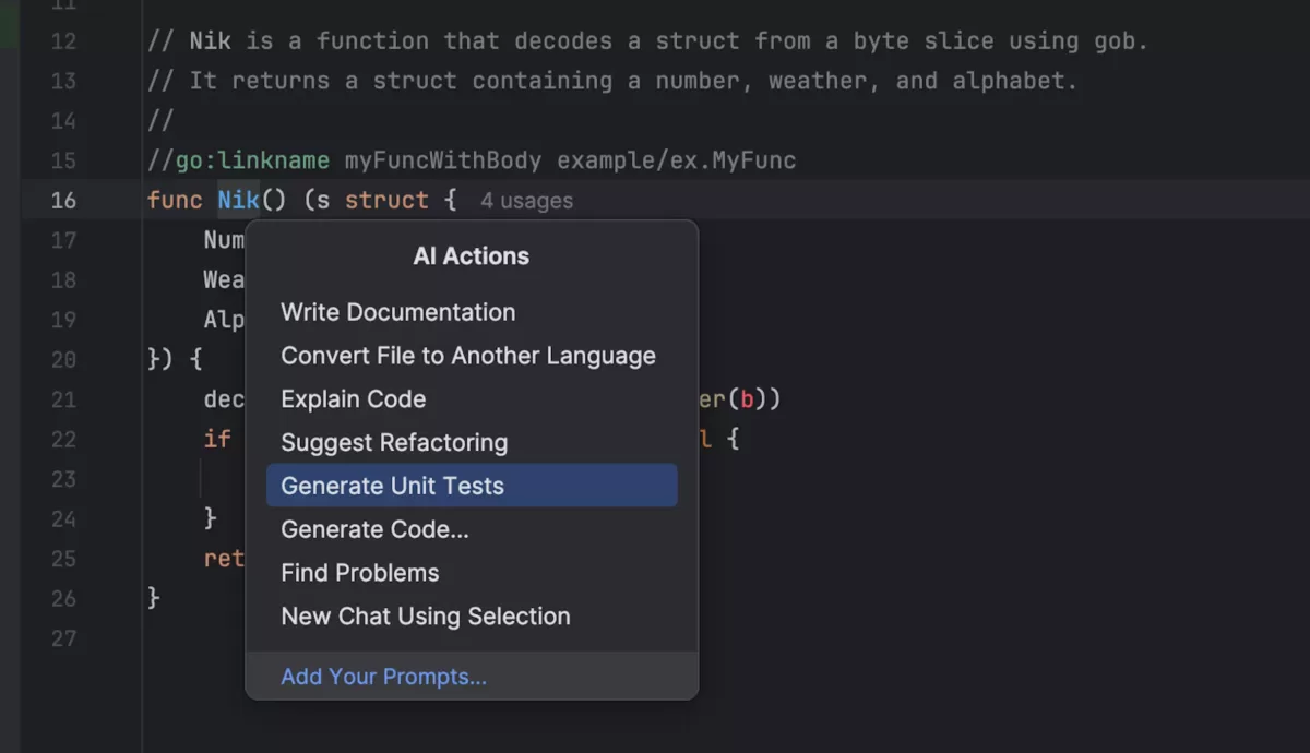 JetBrains GoLand AI Assistant2