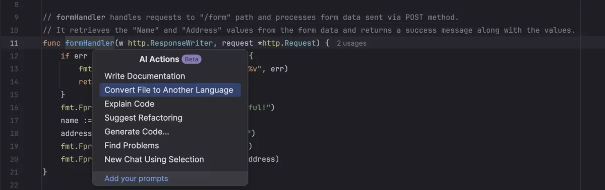 JetBrains GoLand AI Assistant1