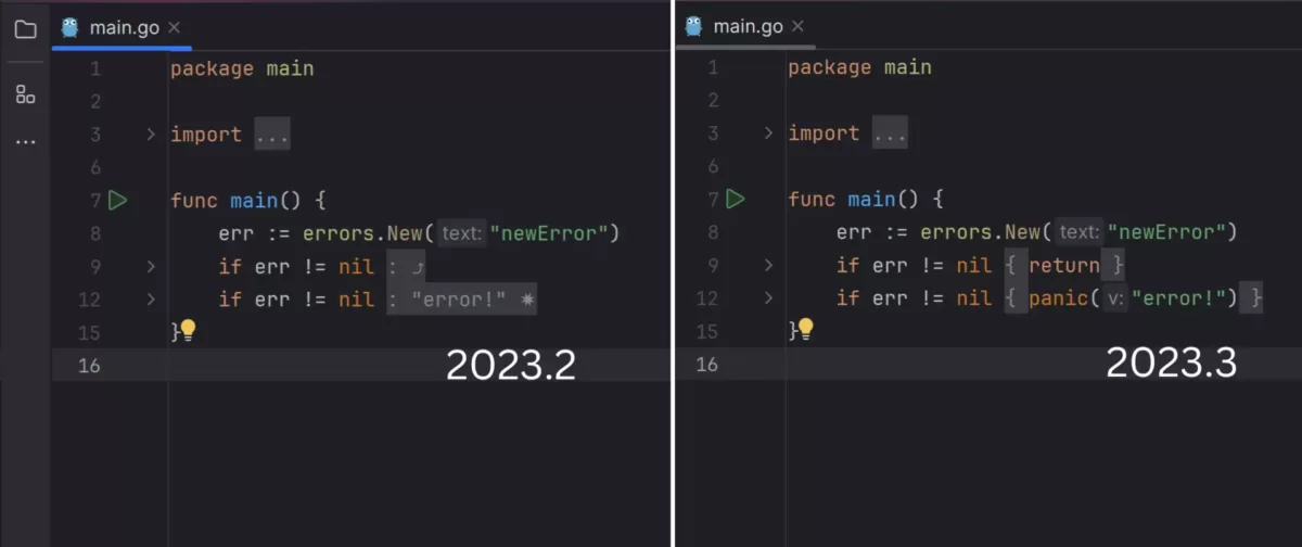 JetBrains GoLand 改进的代码折叠1