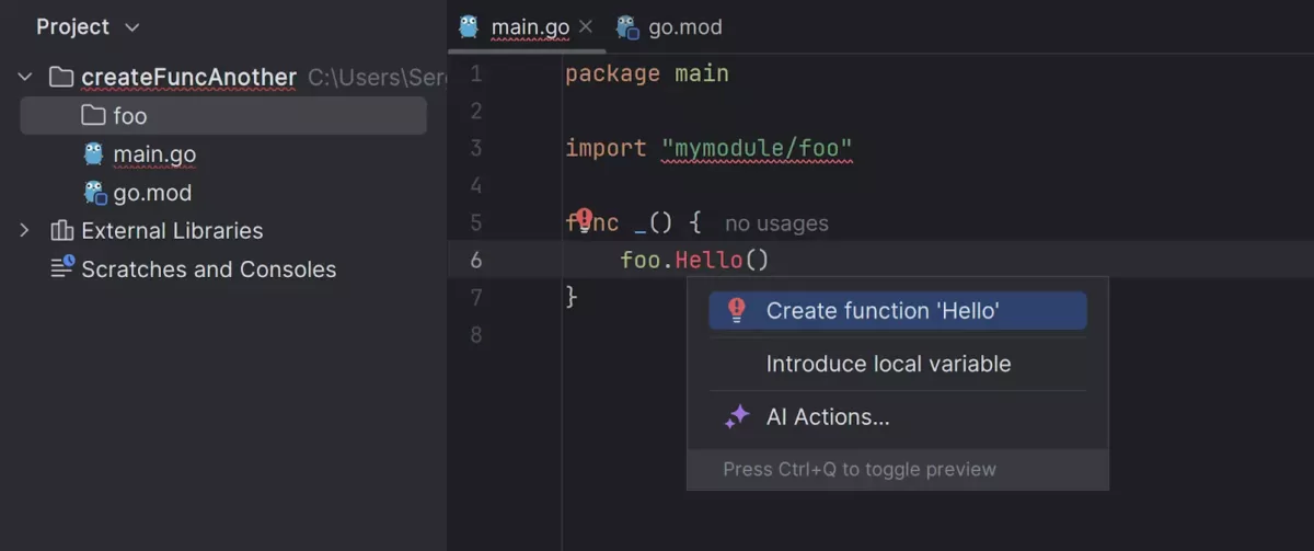 JetBrains GoLand 重构
