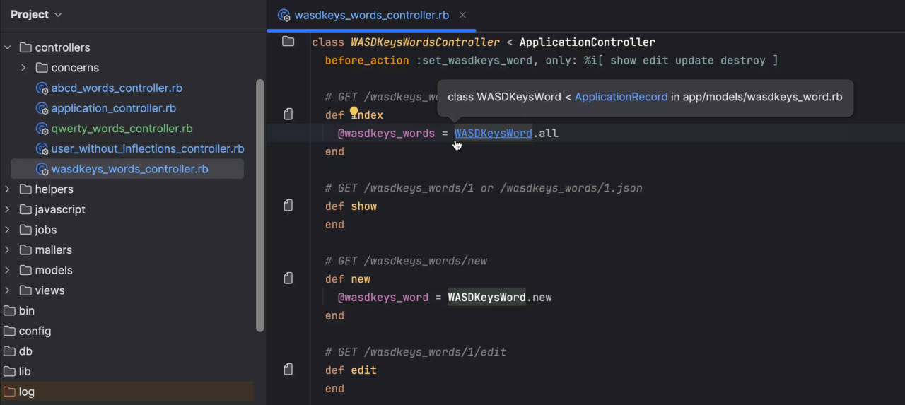 JetBrains RubyMine Rails1
