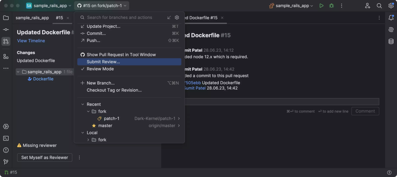 JetBrains RubyMine VCS2