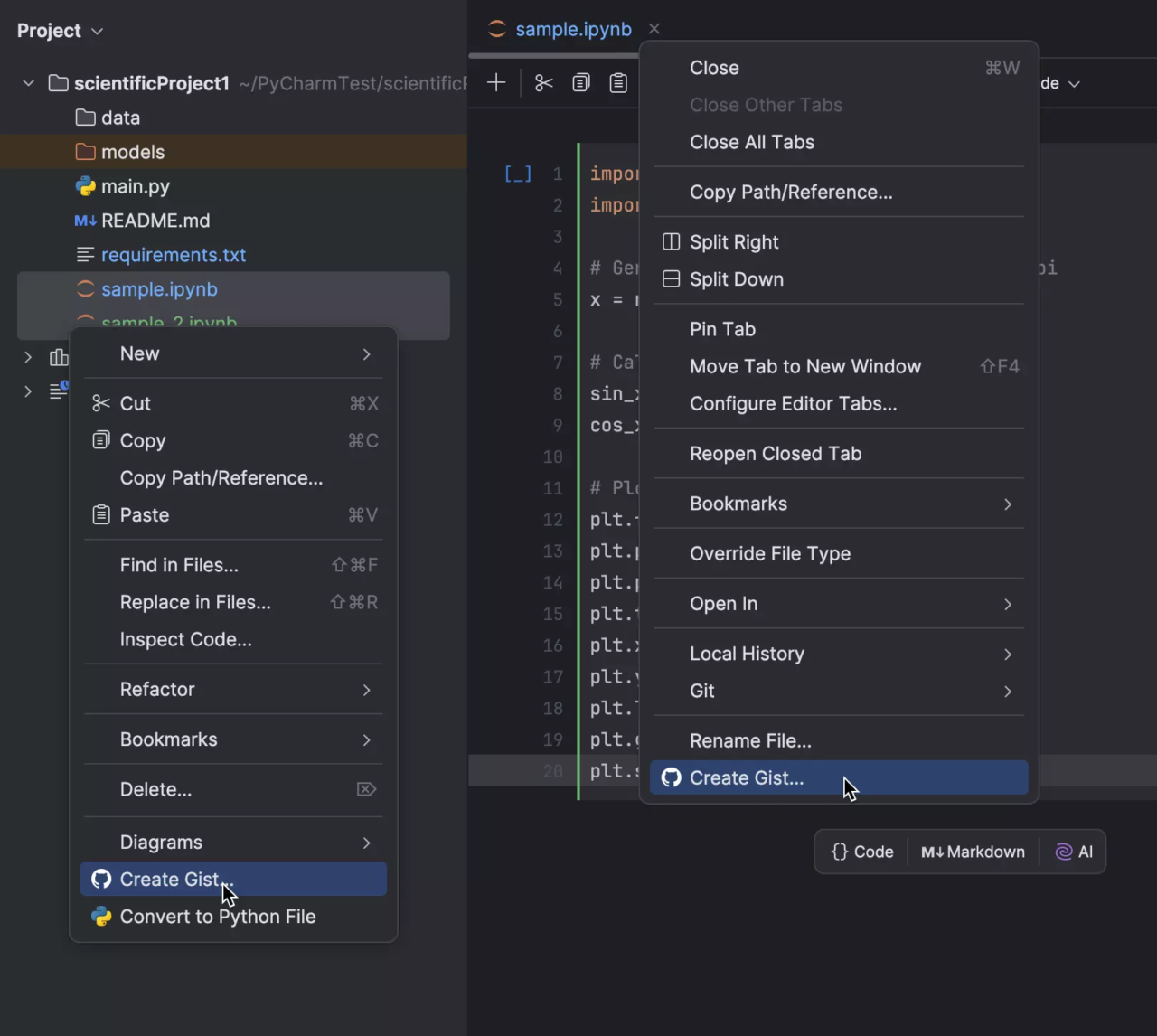 Jetbrains PyCharm Jupyter Notebook2