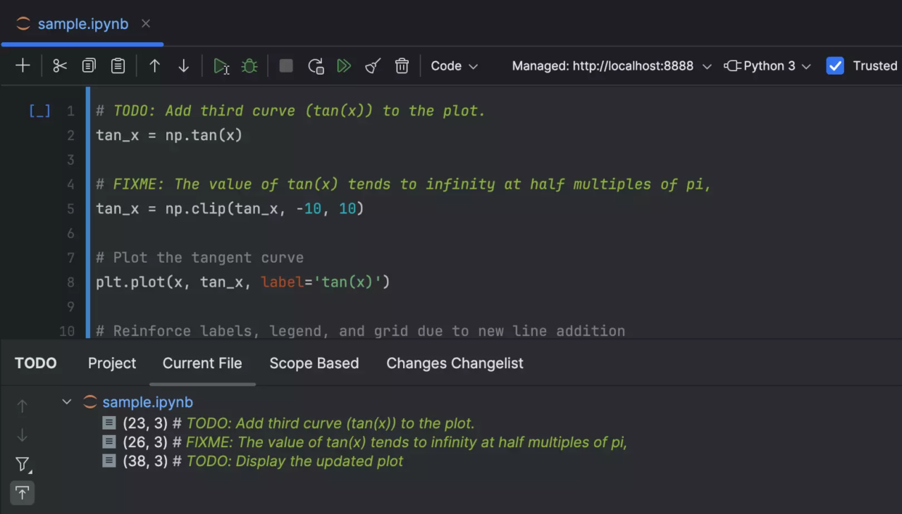 Jetbrains PyCharm Jupyter Notebook4