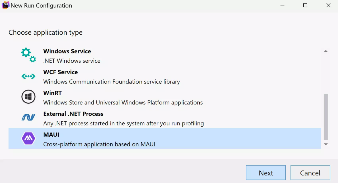 Jetbrains dotMemory 对 MAUI 应用程序的支持 2024.1