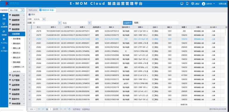 效率MOM制造运营管理系统 软件界面 3