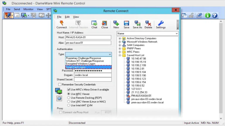 DameWare Mini Remote Control软件界面2