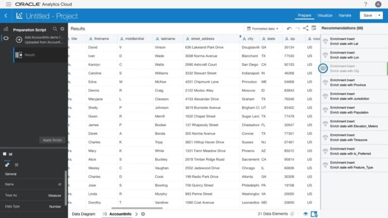 Oracle Data Visualization 软件界面 2