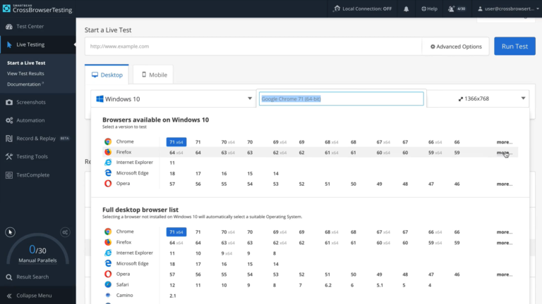 SmartBear CrossBrowserTesting软件界面2