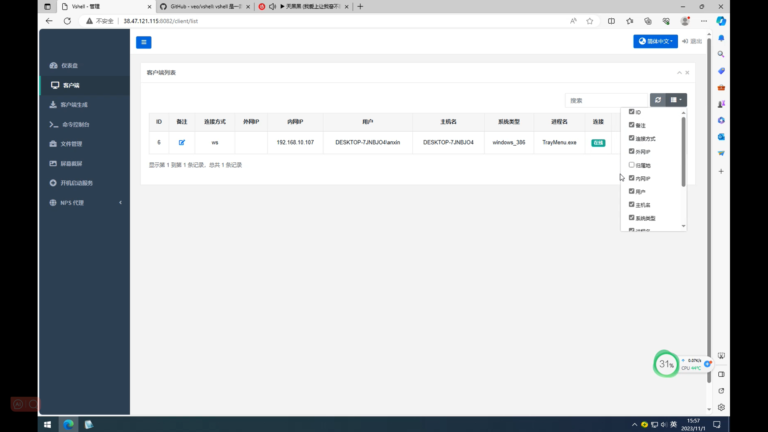 VShell Server软件界面2