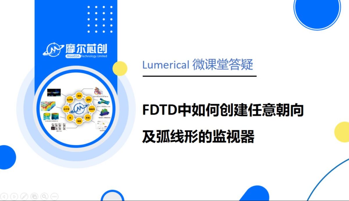 FDTD中如何创建任意朝向及弧线形的监视器