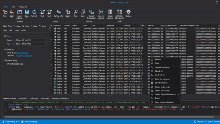 ApexSQL Log 操作界面 01